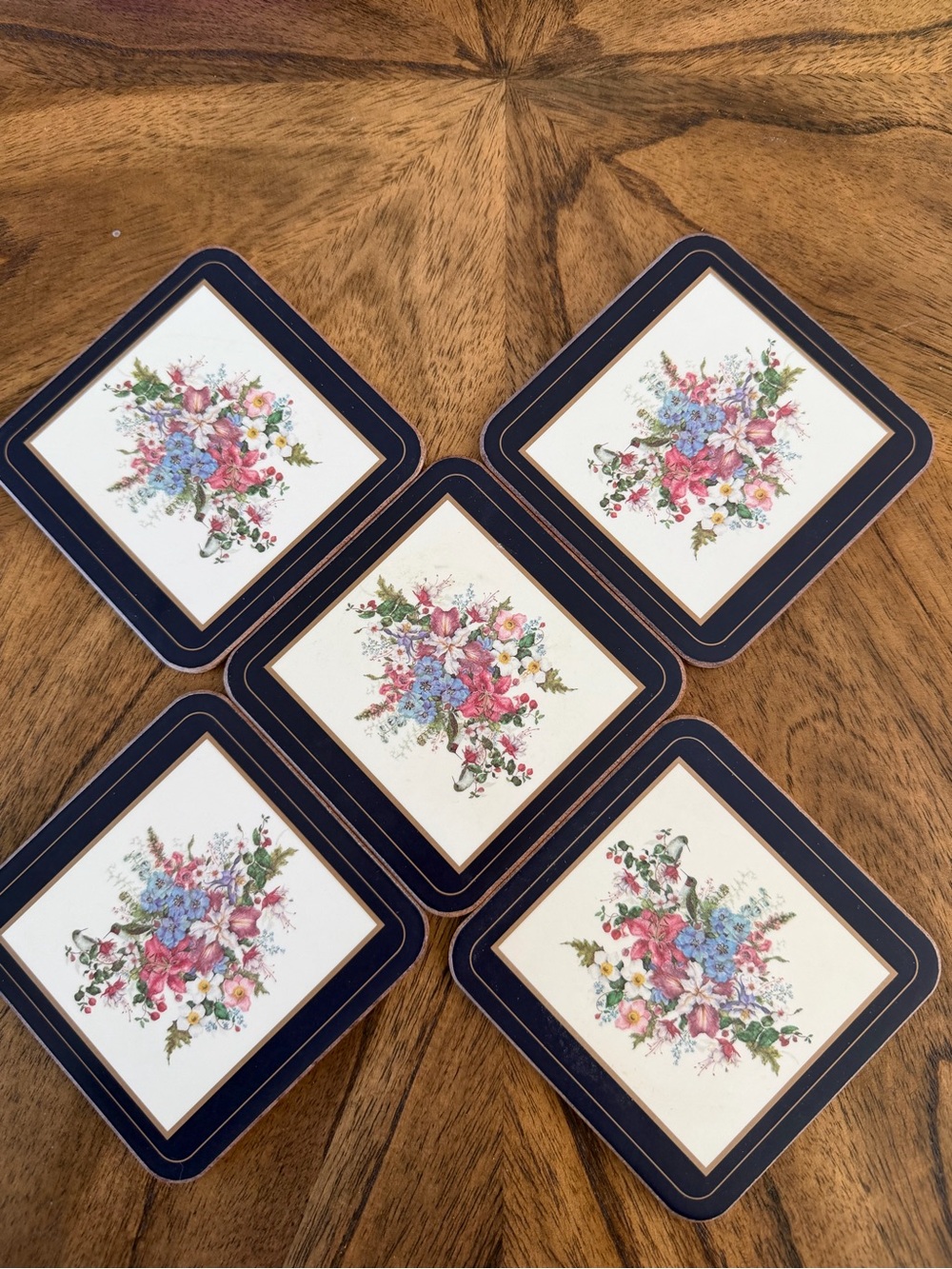 Vintage Pimpernel Bird/Flowers Coasters Set Of 5